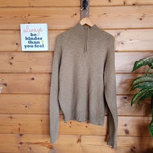 Joseph & Feiss 💙 Mock Neck Wool Blend Sweater Quarter Zip Pullover Marled Large